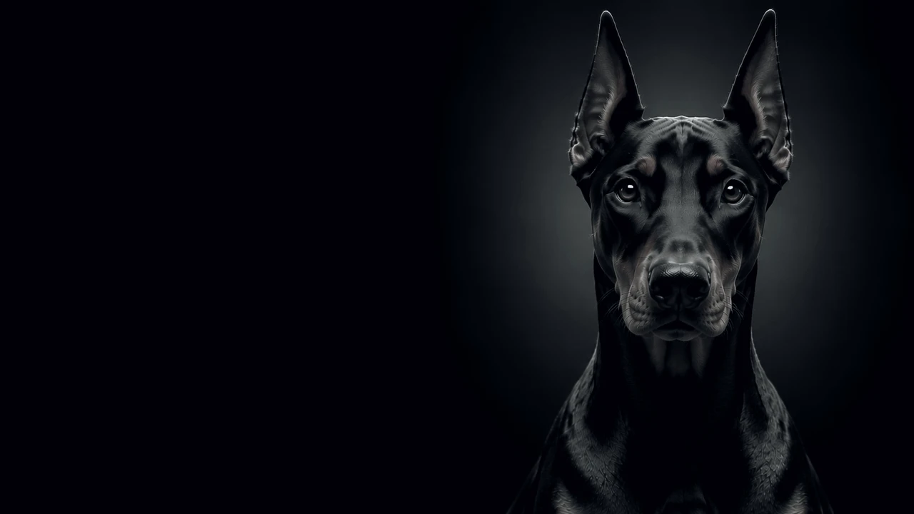 Ruhig fokussierter Dobermann – Wachsamkeit und Kontrolle